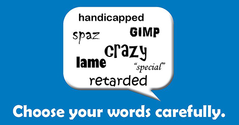 text graphic: choose your words carefully