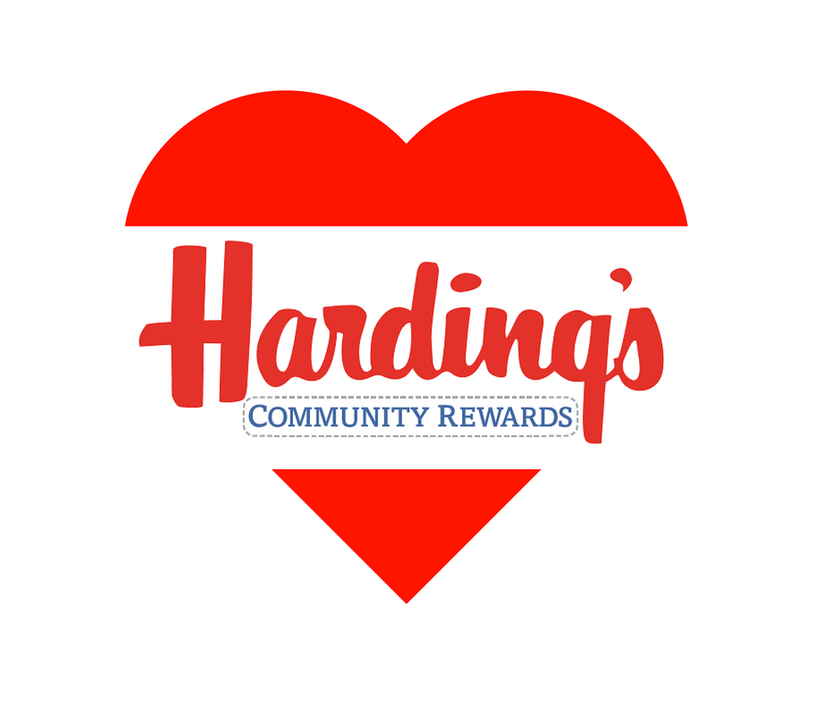 Heart shape with Hardings logo