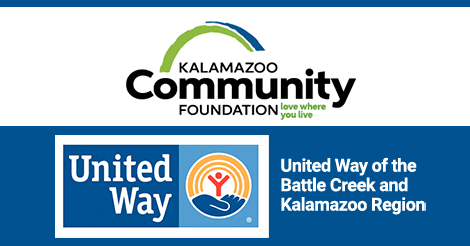 logos for Kalamazoo Community Foundation and UWBCKR