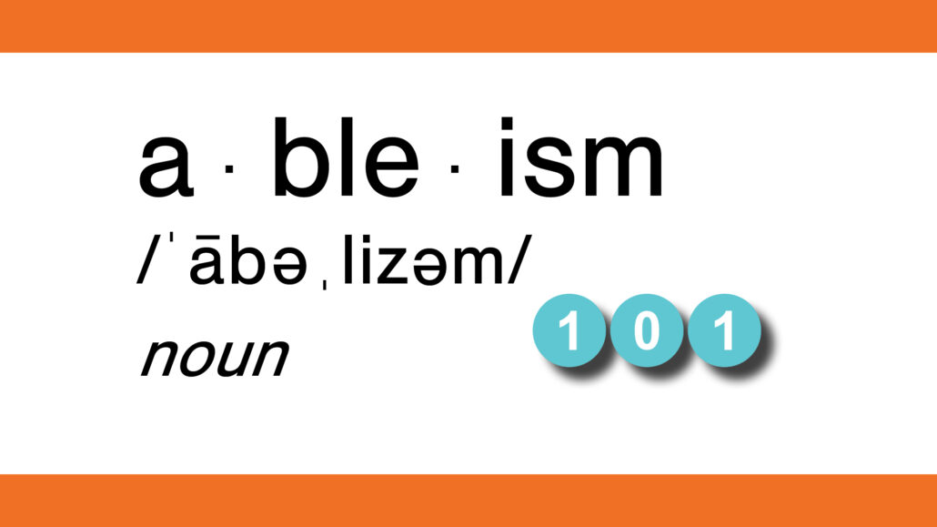 Phonetic spelling of "ableism" followed by the number 101