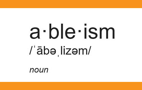 Graphic text: Ableism and phonetic spelling