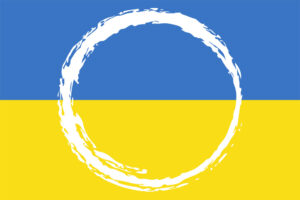 Ukrainian flag with Disability Network swoosh.