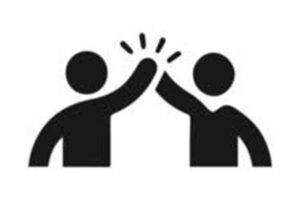 Icon of two people high fiving.