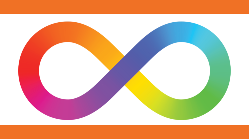 Rainbow colored infinity symbol