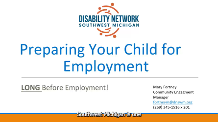 Preparing Your Child for Employment (LONG Before Employment).
